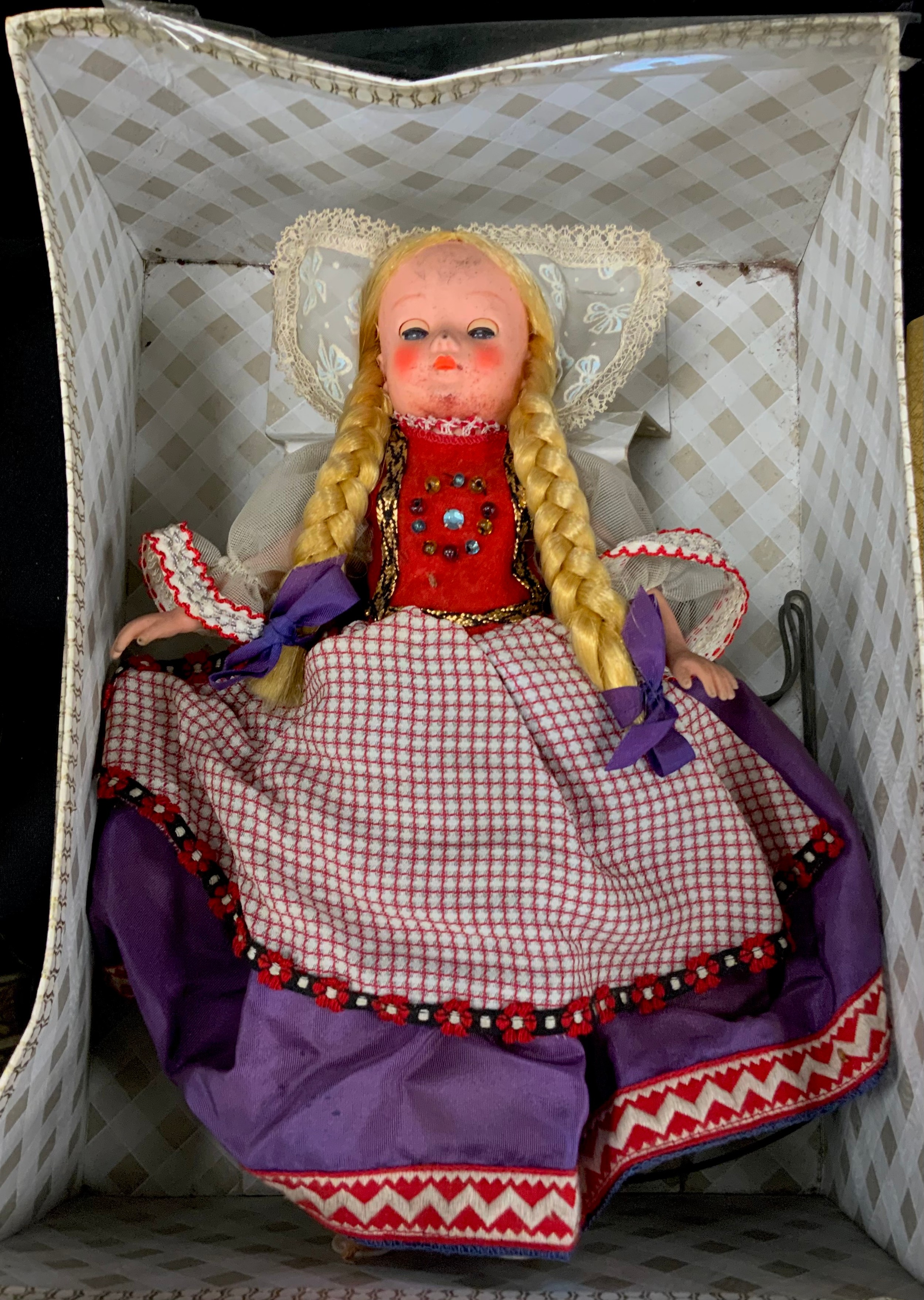 Boxes & Objects - Two Pedigree dolls in traditional costume, both boxed; compacts, Scent bottles, - Image 2 of 8