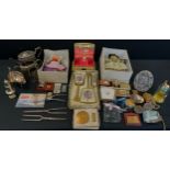 Boxes & Objects - Two Pedigree dolls in traditional costume, both boxed; compacts, Scent bottles,