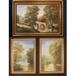 Barry Renshaw, Ashford in the Water, a pair, signed, oils on canvas, each measuring 44cm x 29cm;
