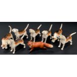 Beswick - seven Beswick hunt man’s hounds and conforming fox (8)