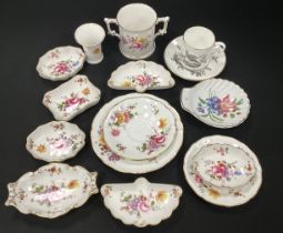Royal Crown Derby ‘Derby Posie ware’ including; trinket trays, vases, loving cup; Royal coffee can