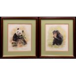 Mandy Shepherd (Bn. 1960), by and after, a pair of limited edition prints, signed in pencil, Panda