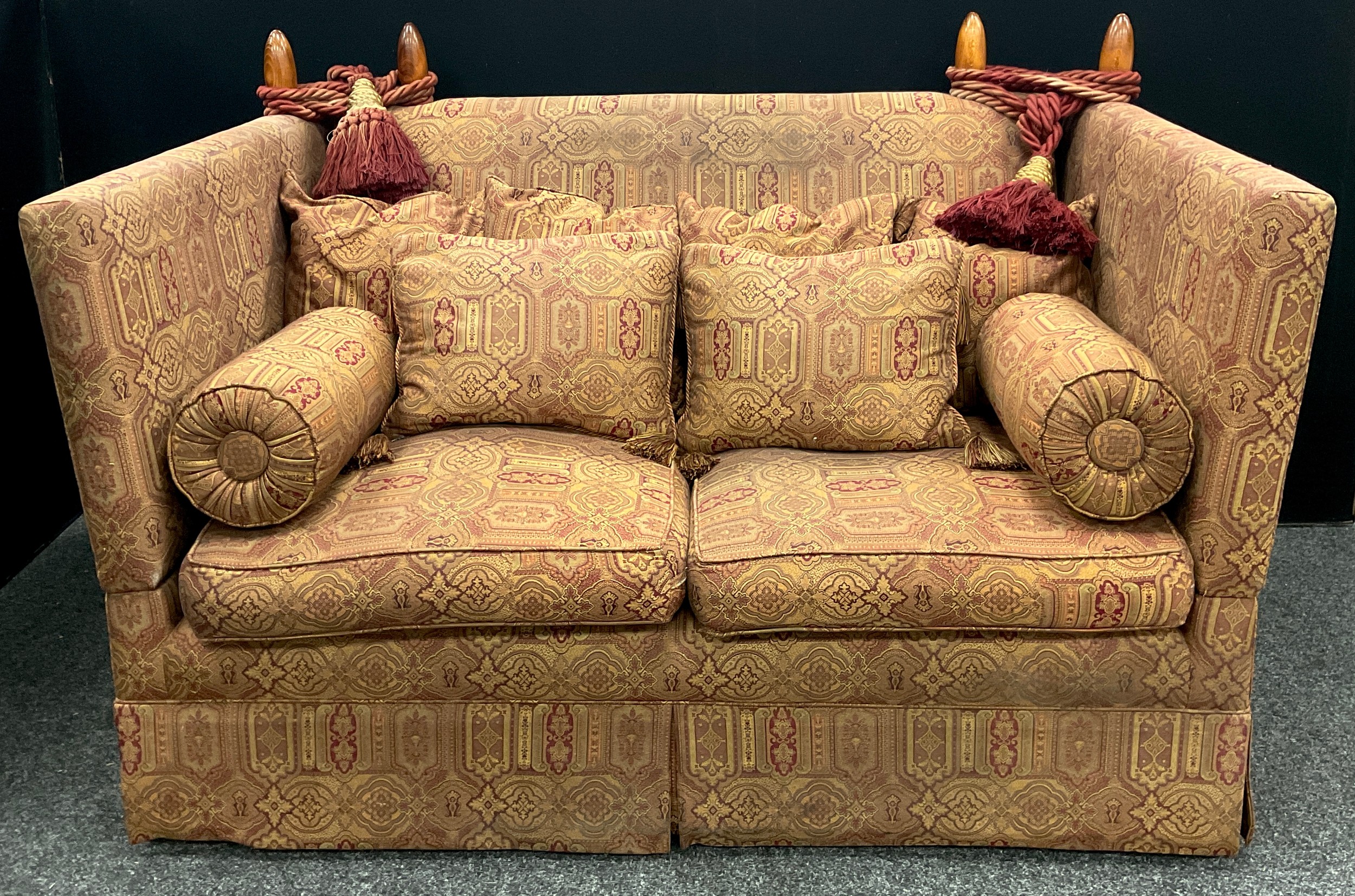 A Liberty and Co. style Knowle two seat sofa, of typical form with two loose cushion seats, six - Image 3 of 3
