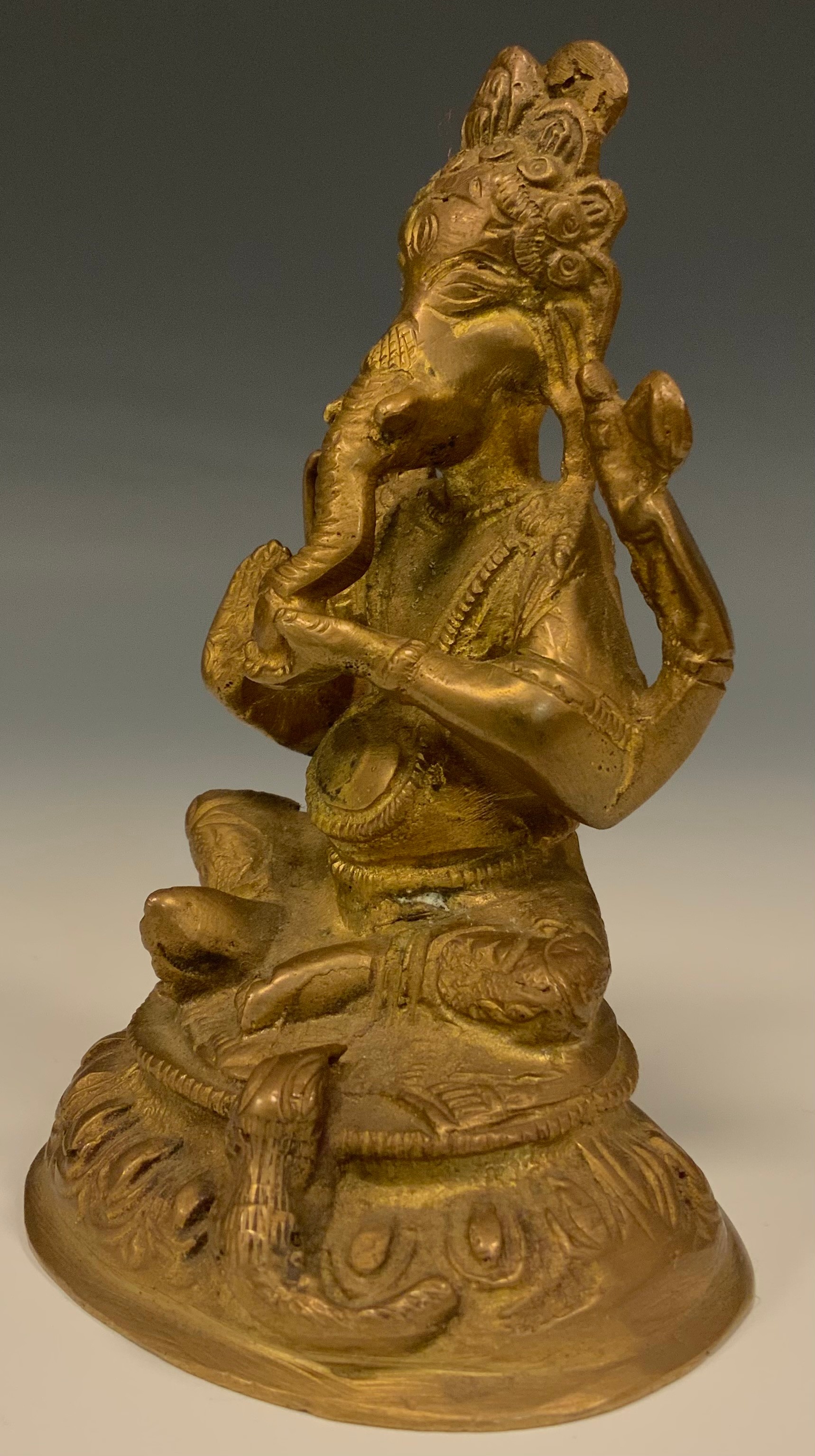 An Indian gilt bronze, Ganesh - Image 2 of 2