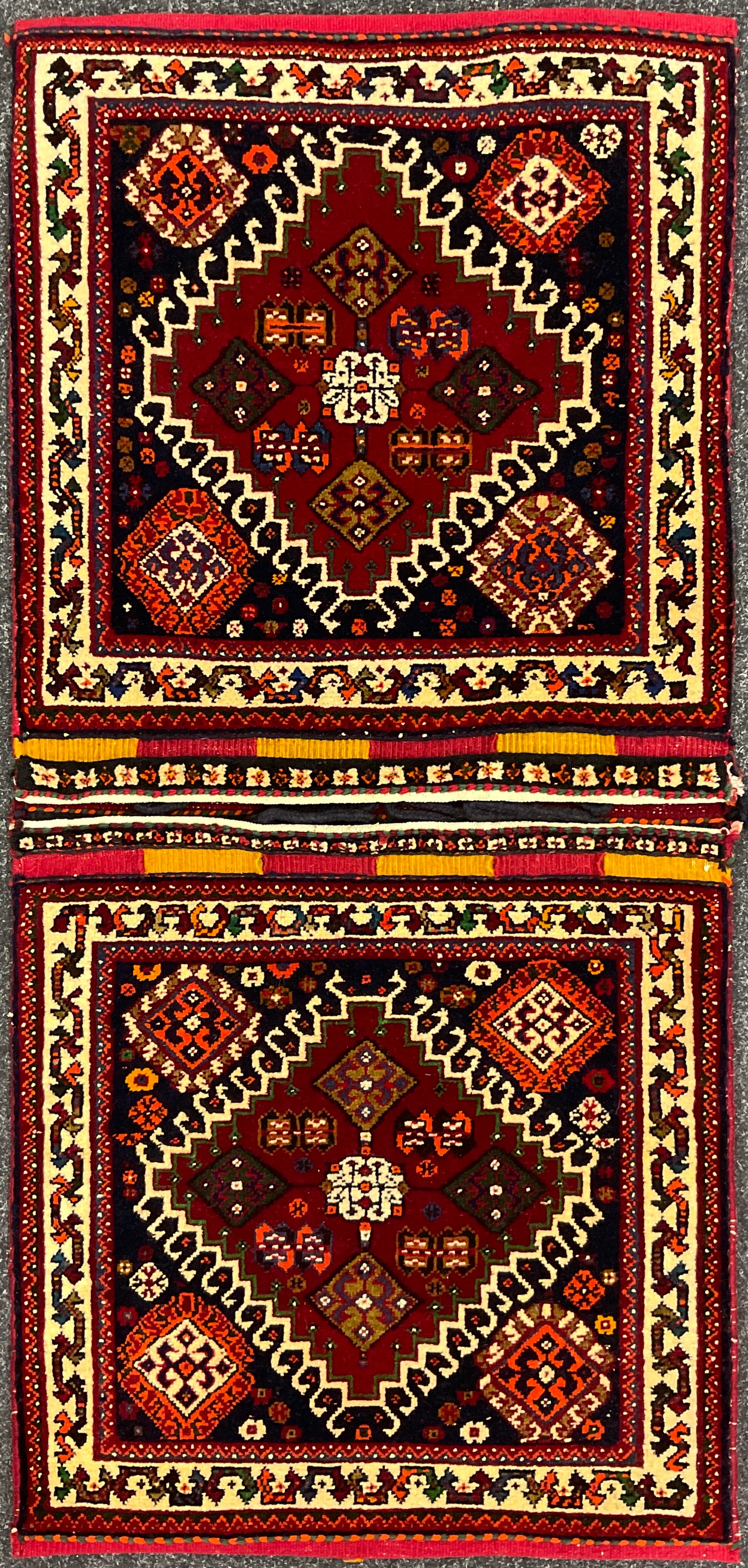 A South West Persian Qashgai saddlebag, 130cm x 60cm.