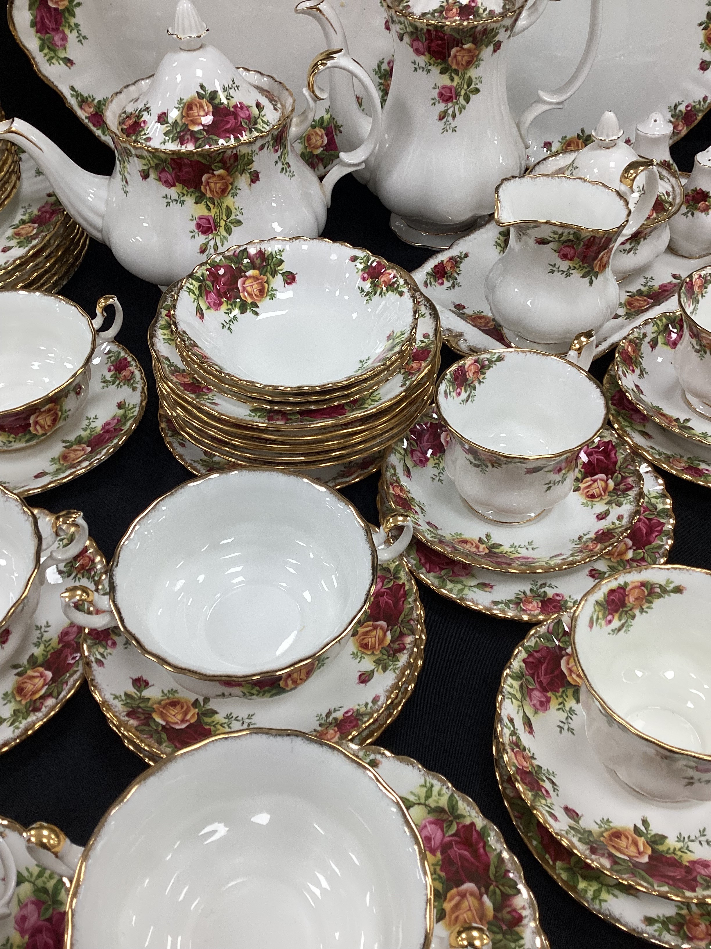 Royal Albert ‘Old Country roses’ tea service for twelve including; tea pot, coffee pot,sugar bowl, - Image 2 of 2