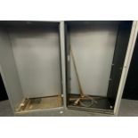 A pair of Haworth metal tambour/roller shutter door cabinets 162cm x 100cm x 47.5cm (2)