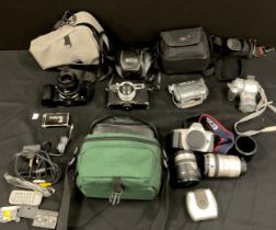 Cameras - Chinon CP-9AF SLR camera, 28-70, lens; Canon EOS 300, Sigma 28-105mm and 100-300mm lenses,