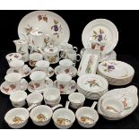 Royal Worcester ‘Evesham’ pattern and other table ware for six including; coffee pot, tea pot, six