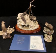 Border Fine Art Figures - Snow Slide limited edition, 1172/2500, with certificate, Otter 149,