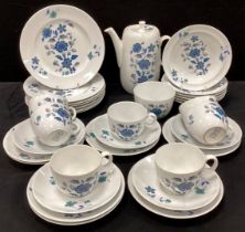 A Royal Worcester ‘Alhambra’ pattern part tea service including for seven including; a tea pot,