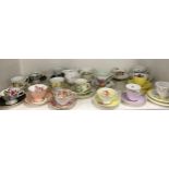 Tableware - Floral tea cup duos including; Hammersley, Royal Standard, Adderley, Paragon, Bavaria,