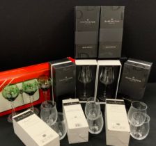 Dartington glass including; four Tony Laithwaite wine tumblers, another pair, from the