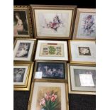 Pictures and prints - Gordon King, by and after, three lithographs, floral still life’s, etc, qty.