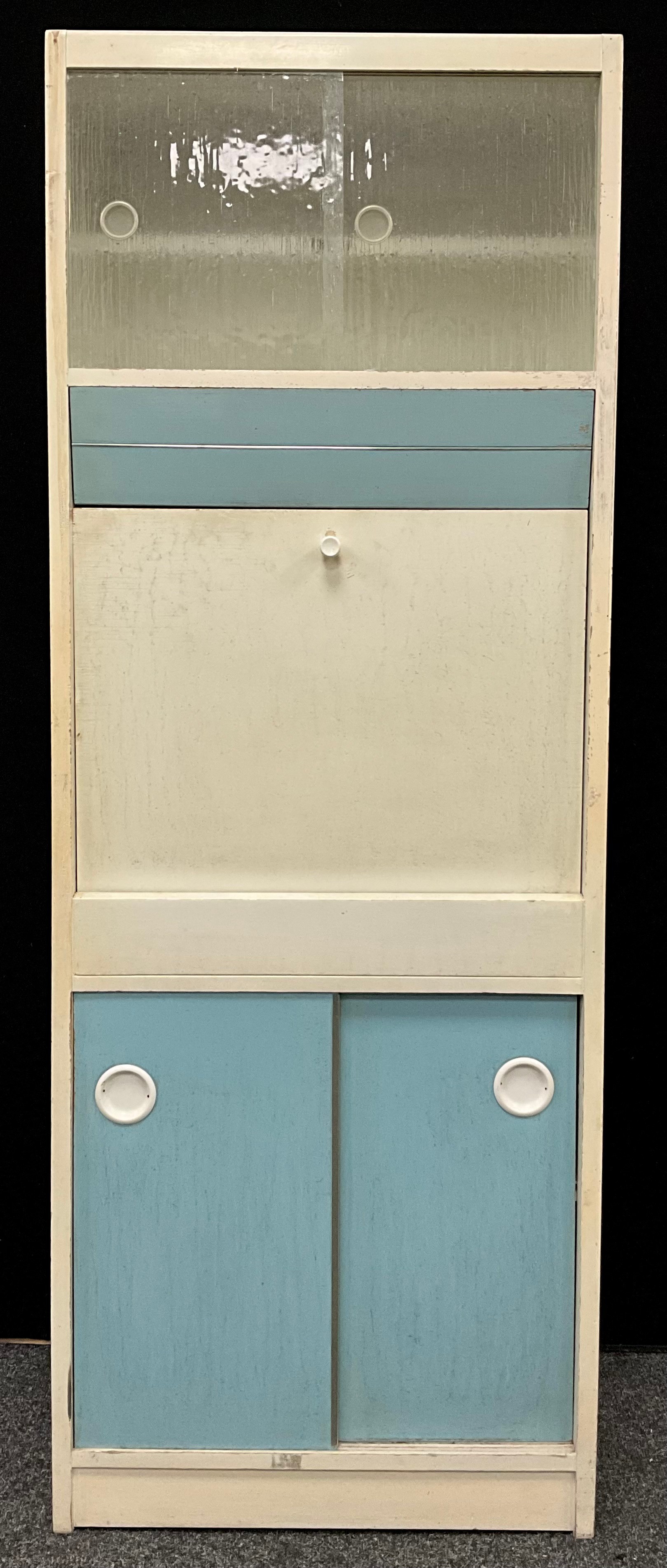 A vintage retro kitchen cabinet, mid-20th century, 178cm high x 65.5cm wide x 40cm deep. - Image 2 of 3