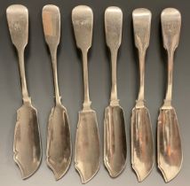 A George IV silver fish knife, William Knight II, London 1823, others assorted makers, 1824, 1827,