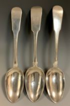 A pair of Scottish provincial silver table spoons, probably Robert Naughton, c.1860; another