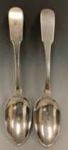 A pair of Banff Scottish provincial silver table spoons, Wm Simpson, active 1825-1855, 4.17ozt