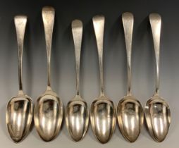 A pair of George III silver table spoons, Fuller White, London 1799, another Fuller White 1798;