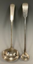 A George III Scottish silver toddy ladle, John Bruce, Glasgow, c.1800; a Victorian small bowl long