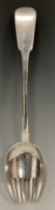 A George IV Irish silver potato spoon/serving fork, Matthew West & Son, Dublin 1825, 28.4cm long,