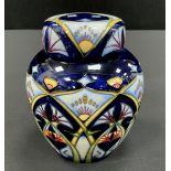 A contemporary Moorcroft Inula pattern ginger jar and cover, designed by Rachel Bishop, tube lined