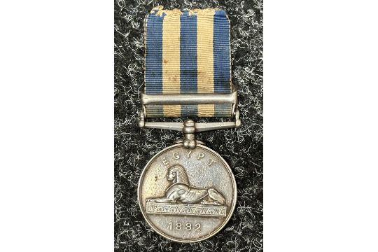 Victorian Egypt 1882 Medal with “The Nile 1884-85” clasp to “1983 PTE J. GLYDE. 1/R.W.KENT.R” - Image 2 of 5