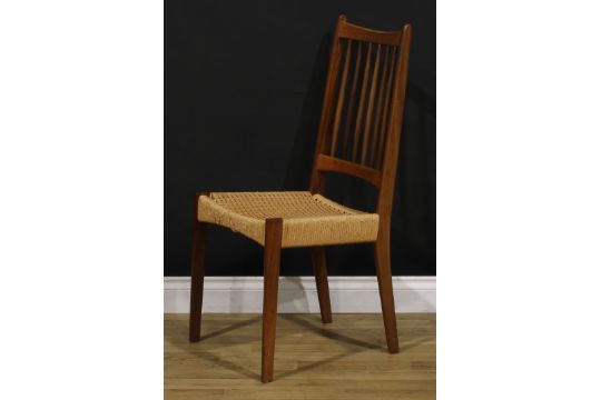 Mid-century Design - a set of six Danish teak dining chairs, possibly Arne Hovmand-Olsen for - Image 4 of 5