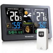 RRP £45.99 Newentor Weather Station Wireless Indoor Outdoor Thermometer, Thermometer with Atomic