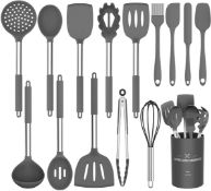 RRP £27.99 Umite Chef Kitchen Utensil Set, 15pcs Silicone Cooking Kitchen Utensils Set