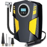 AIBEAU Digital Car Tyre Inflator Air Compressor with Auto Stop and LED Light 12V Fast Portable Air