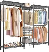 RRP £115 FTEYUET Clothes Rails, Heavy Duty Clothing Rail Clothing Garment Rack Coat Rails Coat Racks