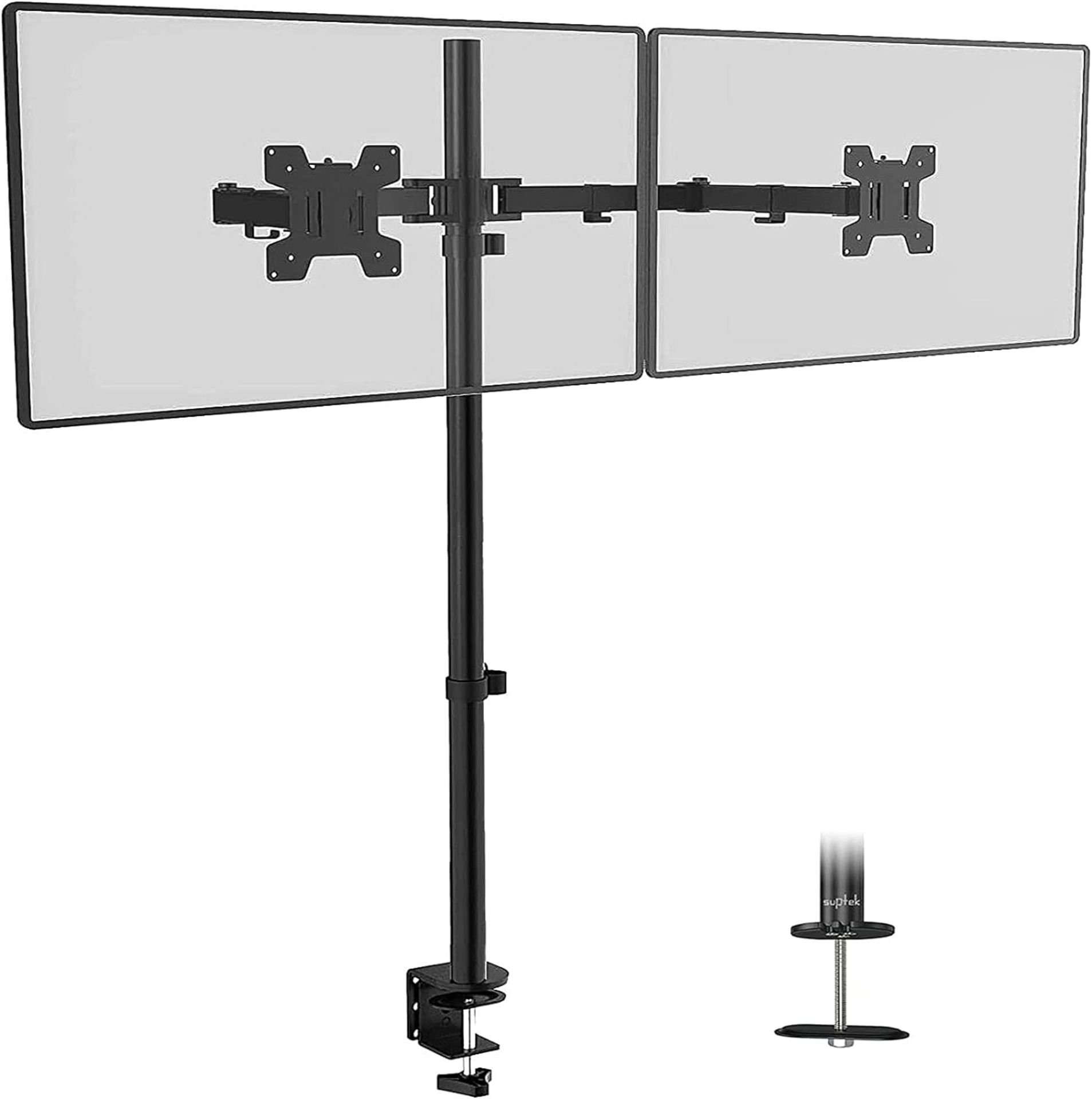 RRP £42.99 Dual Monitor Stand, Tall Monitor Arm Dual for 13-27 inch LCD LED PC Screens Ergonomic