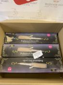 RRP £54 Set of 3 x Ten-Tatent Hair Waver,3 Barrel Hair Curler Curling Iron 25mm with 2 Temperature