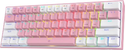 RRP £49.99 Redragon K617 60% Wired RGB Gaming Keyboard, 61 Keys Compact Mechanical Keyboard w/