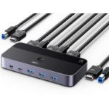 RRP £49.99 UGREEN KVM Switch HDMI 4K@60Hz, USB 3.0 Switch, 4 Port USB Switcher [1 USB C and 3 USB