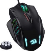 RRP £100 Set of 3 x Redragon M908 Impact RGB LED MMO Mouse with Side Buttons Optical Wired Gaming
