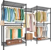 RRP £124.99 FTEYUET Clothes Rail, Clothing Rails for Hanging Clothes, Metal Clothing Rack Heavy Duty