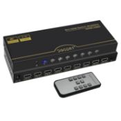 RRP £49.99 HDMI Switch 4K, HDMI Switcher Box 8 In 1 Out with Remote - Supports 4K@30Hz 3D HDR UHD