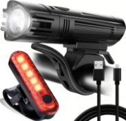 RRP £75 Set of 5 x Bike Light Set | SEE & BE SEEN | Super-Bright! | 2x Bigger & Rechargeable