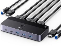 RRP £49.99 UGREEN KVM Switch HDMI 4K@60Hz, USB 3.0 Switch, 4 Port USB Switcher [1 USB C and 3 USB