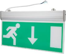 RRP £75 Set of 3 x Demeras LED Emergency Exit Sign Light, Acrylic LED Emergency Exit Lighting Sign