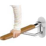 RRP £69.99 Foldable Toilet Grab Bar Folding Bathroom Support Safety Rail Wall Mounted Wc Handrail