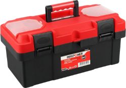 MAXPOWER 16-inch Toolbox, Plastic Tool Box Tool Chest Storage Case Organizer with Removable Tray and
