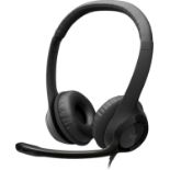 RRP £75 Set of 3 x Logitech H390 Wired Headset for PC/Laptop, Stereo Headphones with Noise