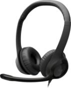 RRP £75 Set of 3 x Logitech H390 Wired Headset for PC/Laptop, Stereo Headphones with Noise