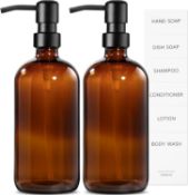 RRP £165 Set of 11 x MIUSITE 2 Pack Soap Dispenser with Stainless Steel Pump,500ml Glass Soap