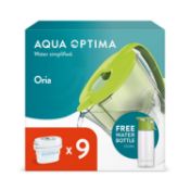 RRP £34.99 Aqua Optima Oria Water Filter Jug & 9 x 30 Day Evolve+ Filter Cartridge, 2.8 Litre