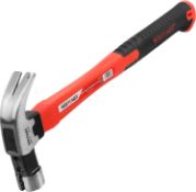 MAXPOWER 10Oz Curved Claw Hammer Rip Hammer with Magnetic Nail Holder and Non-Slip Fibreglass