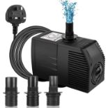 RRP £39.99 BARST 2000L/H Submersible Water Pump with Filter, Ultra Quiet Water Pump for Aquarium